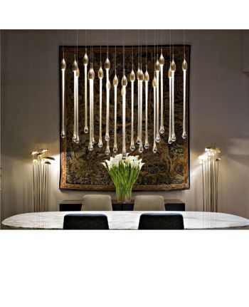 CORP DE ILUMINAT PE FIR AMBROSIA 28 AURIU + TRANSPARENT