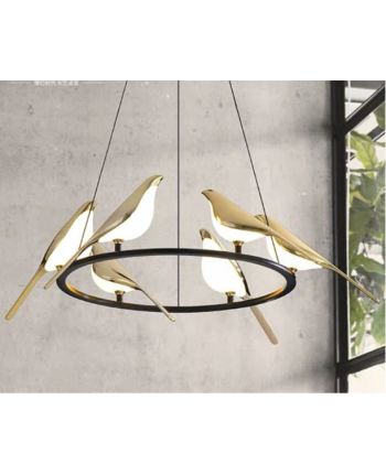 CORP DE ILUMINAT PE FIR BIRDIE P6 AURIU + NEGRU