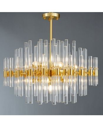 CORP DE ILUMINAT PE FIR ESTALUS AURIU + TRANSPARENT DIA 100CM