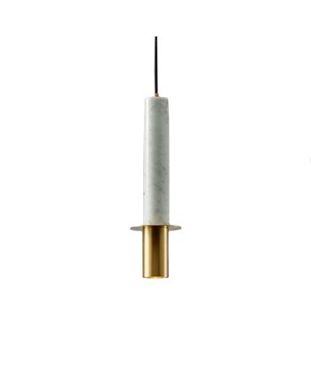 CORP DE ILUMINAT PE FIR GLAZE L - MARMURA ALBA + METAL AURIU