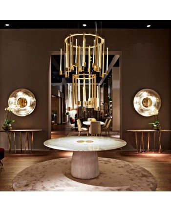 CORP DE ILUMINAT PE FIR MAJESTIC 2 AURIU + TRANSPARENT