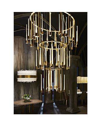 CORP DE ILUMINAT PE FIR MAJESTIC 3 AURIU + TRANSPARENT