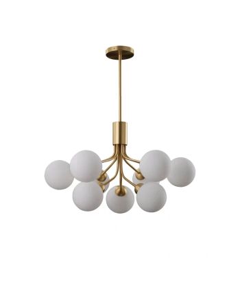 CORP DE ILUMINAT PE FIR MOLECULES 9 ALAMA - STICLA ALBA