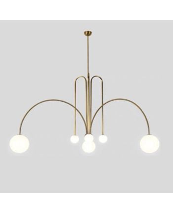 CORP DE ILUMINAT SUSPENDAT PRATO AURIU - 6 GLOBURI STICLA ALBA