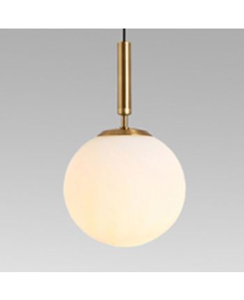 CORP DE ILUMINAT PE FIR SALO DIA 15CM AURIU - GLOB STICLA ALBA