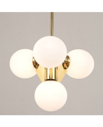 CORP DE ILUMINAT PE FIR TETRAS-4 AURIU + GLOB STICLA ALBA