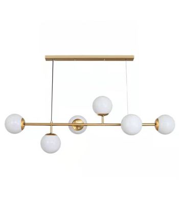 CORP DE ILUMINAT PE FIR ULMA-MC 6 AURIU + STICLA ALBA