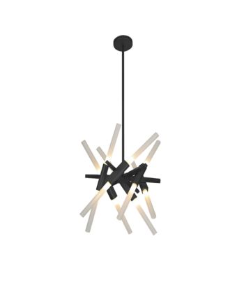 CORP DE ILUMINAT SUSPENDAT STICKS LIGHT 12B NEGRU + STICLA ALBA