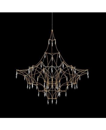 CORP DE ILUMINAT PE FIR CRISTALIS-UP DIA 100 CM AURIU
