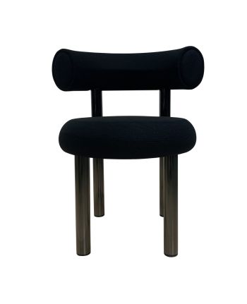 SCAUN DINING VARGAS TAPITAT (CASMIR H18-25) - PICIOR NEGRU