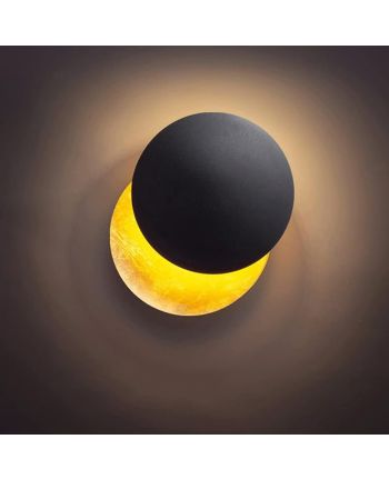 LAMPA DE PERETE ECLIPSE NEGRU + AURIU