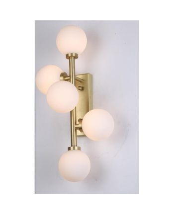 LAMPA DE PERETE / PLAFONIERA CORALIS 5 AURIU - GLOB STICLA ALBA