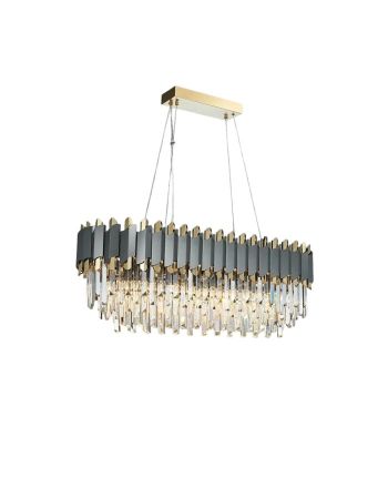 CANDELABRU FELMAN L GRI + AURIU + STICLA TRANSPARENTA