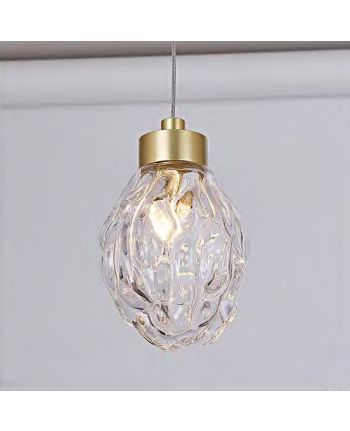 CORP DE ILUMINAT PE FIR FIDO AURIU - GLOB STICLA TRANSPARENTA