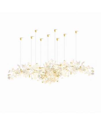 CORP DE ILUMINAT PE FIR FLORALIS L150-6D AURIU + ALB