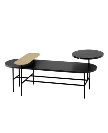 MASA DE CAFEA FLORENCE 115 CM BLAT NEGRU