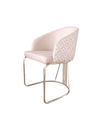 SCAUN DINING FRANCO TAPITAT BEJ / PICIOR AURIU