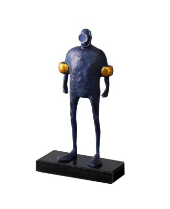 STATUETA DECORATIVA FROGMAN ALBASTRU