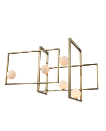 PLAFONIERA GEOMETRY 5 AURIU - GLOB STICLA ALBA