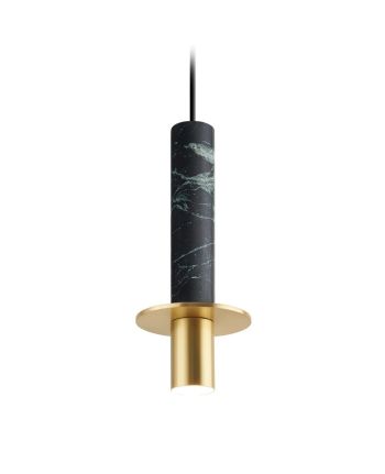 CORP DE ILUMINAT PE FIR GLAZE L - MARMURA NEAGRA + METAL AURIU