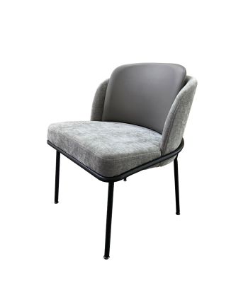 SCAUN DINING TENGO TAPITAT (HFX6021325-10 + 270-38) PICIOR NEGRU + NEGRU