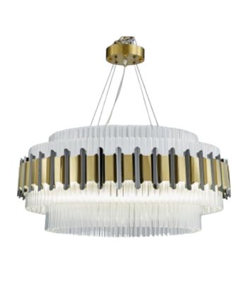 CANDELABRU HARMONIA AURIU CU NEGRU + STICLA TRANSPARENTA