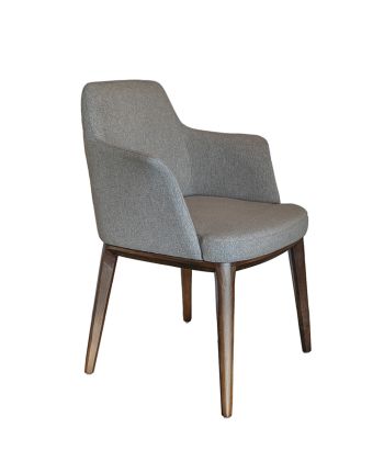 SCAUN DINING ST-7811 TAPITAT GRI TEXTIL / PICIOR LEMN NUC