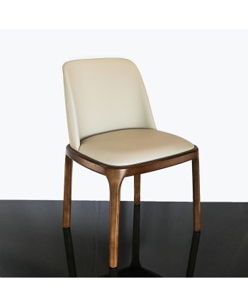 SCAUN TAPITAT ST-5811 MICRO-FIBRA SI PICIOR LEMN NUC