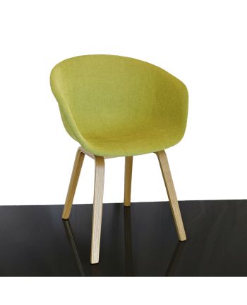 SCAUN DINING SHELL TAPITAT VERDE 431-5 / PICIOR LEMN NATUR