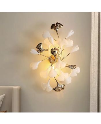 LAMPA DE PERETE FLORALIS ALB + AURIU