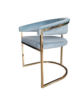 SCAUN DINING LARS TAPITAT CC250-60 BLEU CATIFELAT / PICIOR AURIU