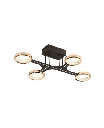 PLAFONIERA LEIVA NEGRU-AURIU