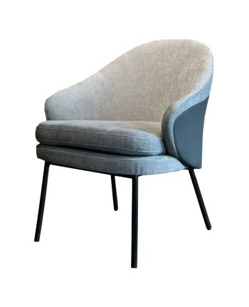 SCAUN DINING LUCIA TAPITAT GRI / PICIOR NEGRU