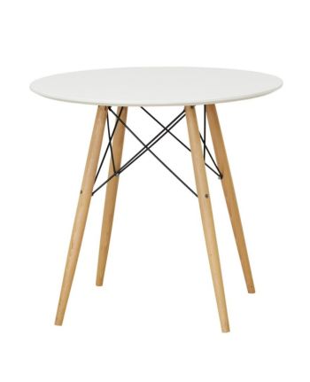 MASA DINING M-11 DIA 80 CM - BLAT DE MDF ALB SI PICIOR FAG