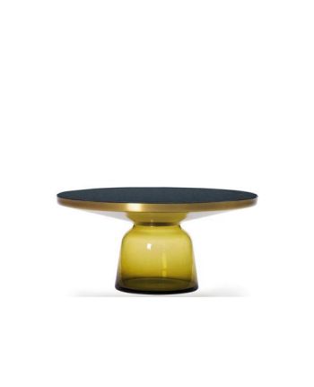 MASA DE CAFEA COIMBRA  STICLA GALBENA + NEGRU / METAL AURIU