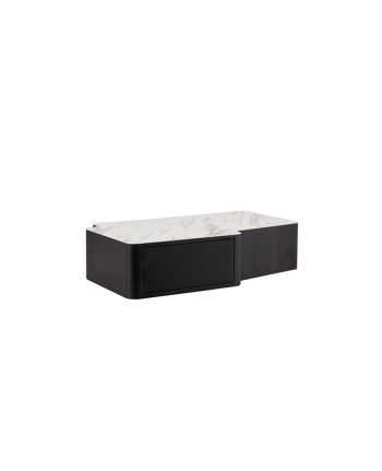 MASA DE CAFEA ARES-A 120 CM - BLAT CERAMIC ALB / MDF BRUN