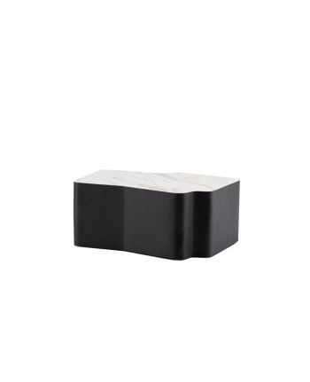 MASA DE CAFEA ARES-B 83 CM - BLAT CERAMIC ALB / MDF BRUN