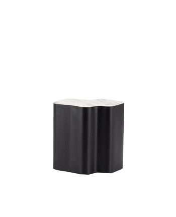 MASA DE CAFEA ARES-C 41 CM - BLAT CERAMIC ALB / MDF BRUN