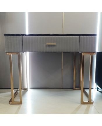 MASA DE TOALETA CALIFORNIA 100 CM - BLAT MARMURA NATURALA NEAGRA / MICRO-PIELE GRI