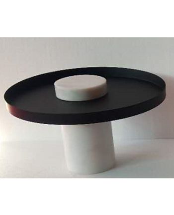 MASA DE CAFEA M20 CU BLAT METALIC NEGRU SI PICIOR MARMURA ALBA
