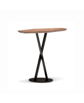 MASA DE CAFEA VINCA C 60 CM - BLAT LEMN NUC SI PICIOR METALIC ARAMIU