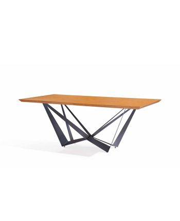 MASA DINING VANGUARD 200X100 CM - BLAT DE MDF FURNIR STEJAR SI PICIOR METALIC GRI