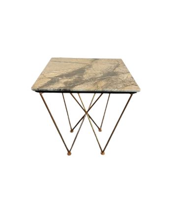 MASA DE CAFEA MIRO 60 CM - BLAT MARMURA SI PICIOR METALIC AURIU-ROZE