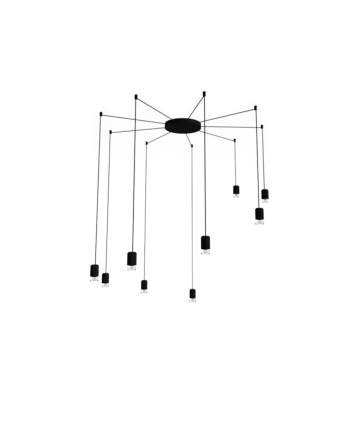 CORP DE ILUMINAT PE FIR NOA LIGHT 9L NEGRU