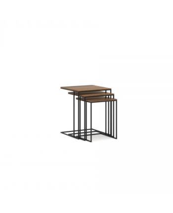 SET MESE DE CAFEA  - BLAT MDF FURNIR NUC SI PICIOR METALIC NEGRU