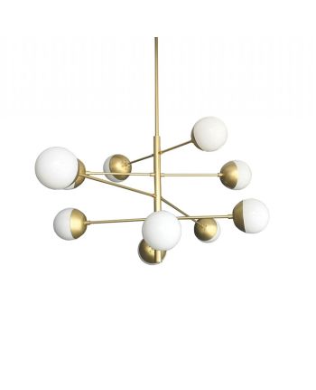 CORP DE ILUMINAT SUSPENDAT ORIS 10 AURIU - GLOB STICLA ALBA