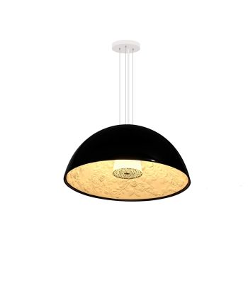 CORP DE ILUMINAT PE FIR RELIEF POT NEGRU - INTERIOR ALB