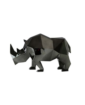 STATUETA DECORATIVA RHINO 29 CM NEGRU