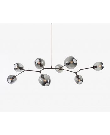 CORP DE ILUMINAT SUSPENDAT ROA LIGHT NEGRU - 8 GLOBURI STICLA FUMURIE