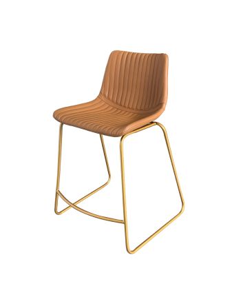 SCAUN BAR VARIS TAPITAT MICRO-PIELE MARO 270-09 / PICIOR AURIU H65 CM